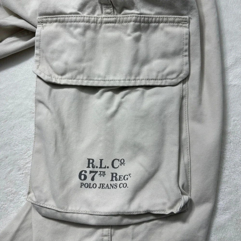 Polo Ralph Lauren Authentic Military Cargo Men Trousers‎ Since 1967 White 34x32